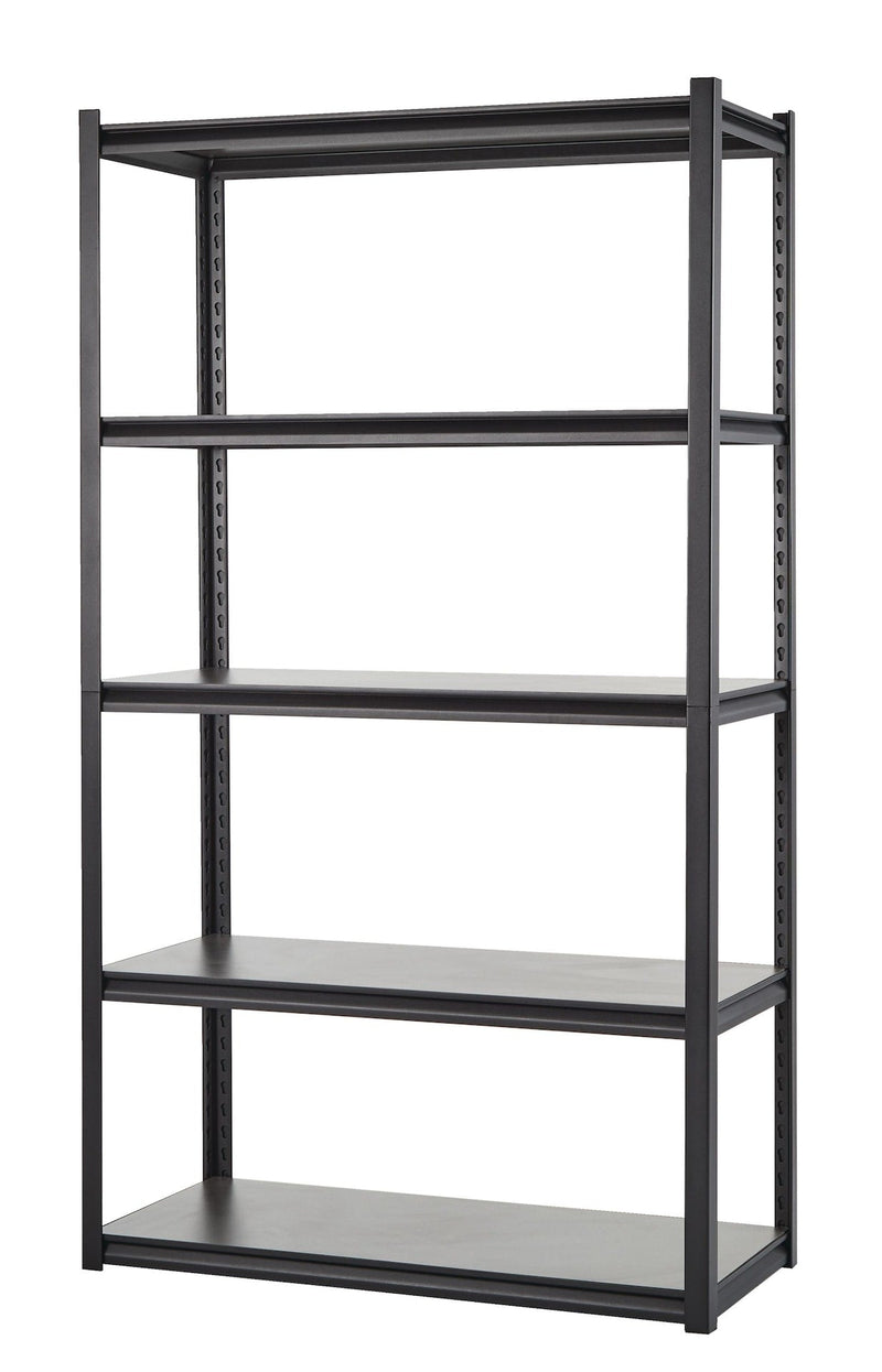 Adjustable 5-Shelf Steel Metal & Wood Storage Rack / Shelving Unit, 41 x 18 x 72-in Q7373
