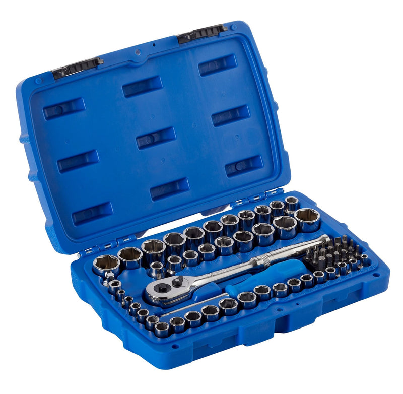 Mechanic's Tool Set with Case, Nickel-Plated, SAE/Metric, 62-pc H4017