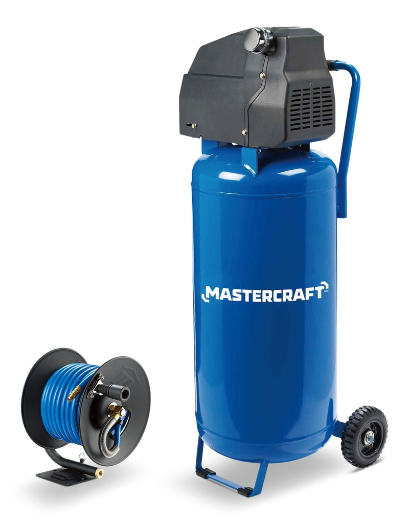 Oil-Free Vertical 20-Gallon Air Compressor with Bonus Hose Reel, 135-PSI, 2HP I6350
