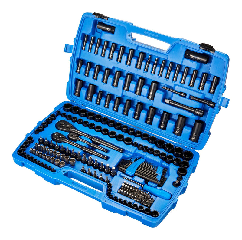 Socket Set, 229-pc, SAE / Metric, CRV, Black Steel Finish W1685