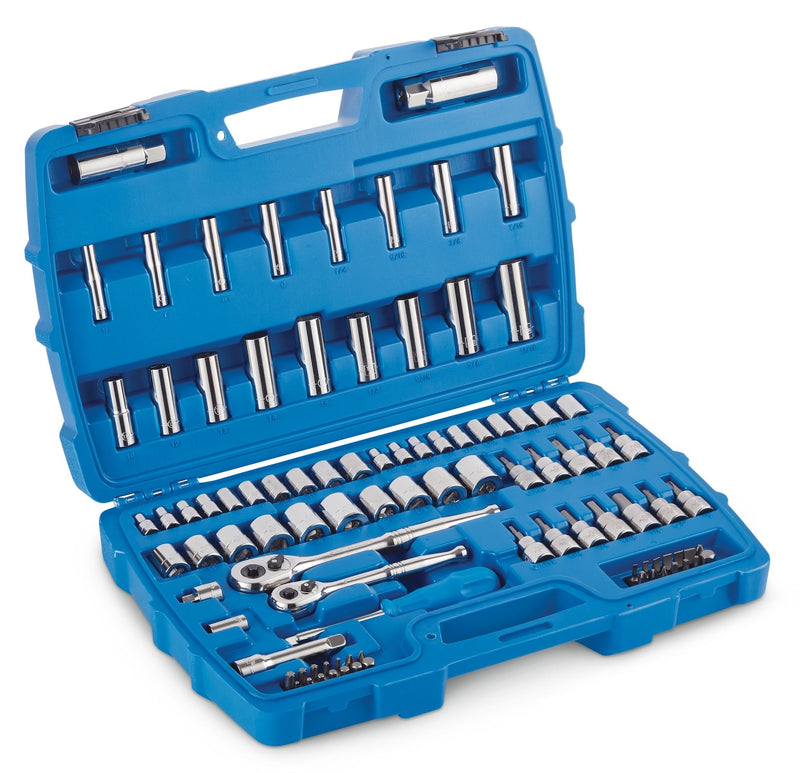 Socket Set, 95-pc, SAE / Metric, CRV, Nickel-Chrome Plating M1770