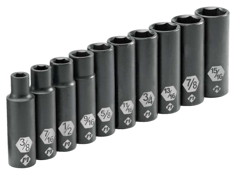 1/2-in Drive Deep Impact Socket Set, SAE, 10-pc Y5111