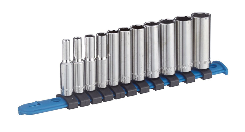 1/4-in Drive Deep Socket Set 11-pc, CRV, Nickel-Chrome Plating R7209