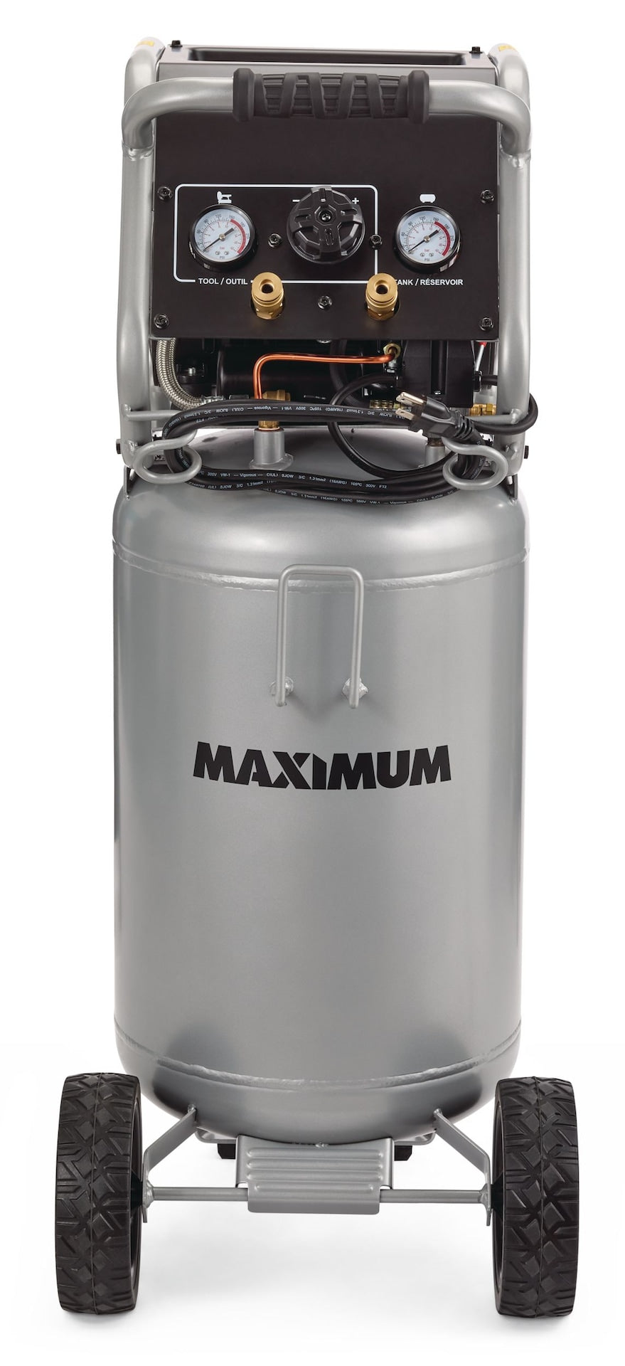 15-Gallon Oil-Free Quiet Portable Vertical Air Compressor with Top Tray