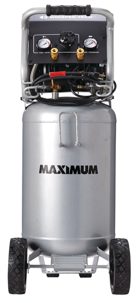 15-Gallon Oil-Free Quiet Portable Vertical Air Compressor with Top Tray
