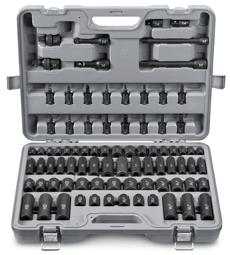 3/8-in & 1/2-in Drive Professional Grade Impact Socket Set, 83-pc, CRMO D6190