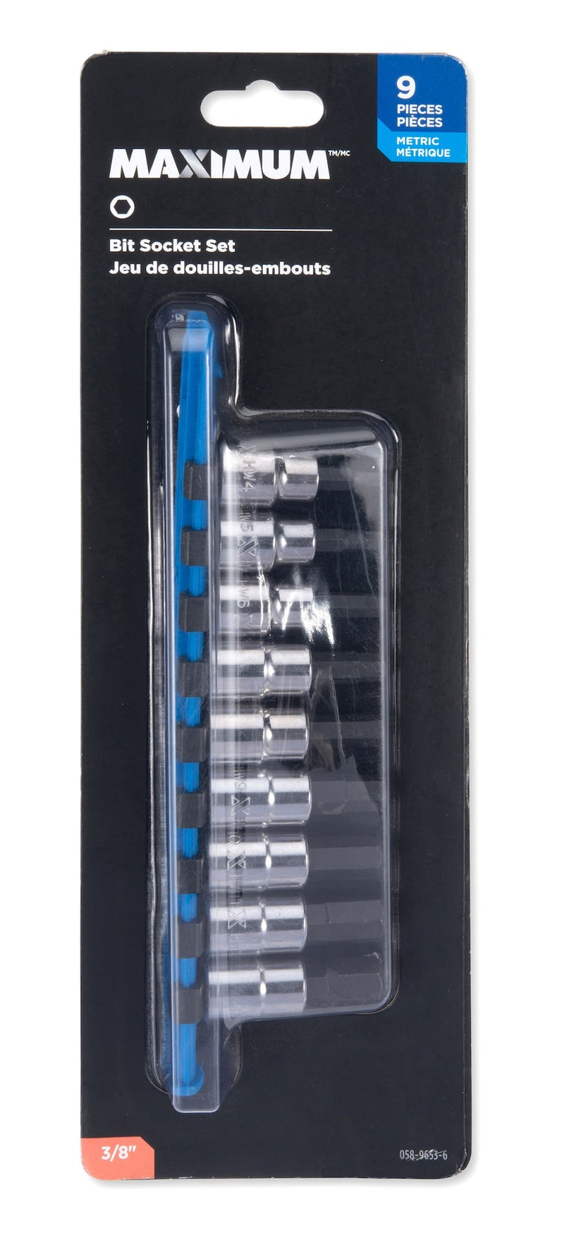3/8-in Drive Hex Bit Socket Set, Chrome-Plated, 9-pc, Metric G1122