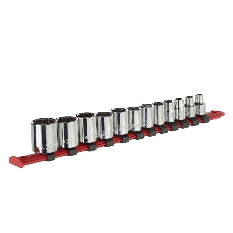3/8-in Drive Regular Socket Set 12-pc, SAE, CRV, Nickel-Chrome Plating C4349