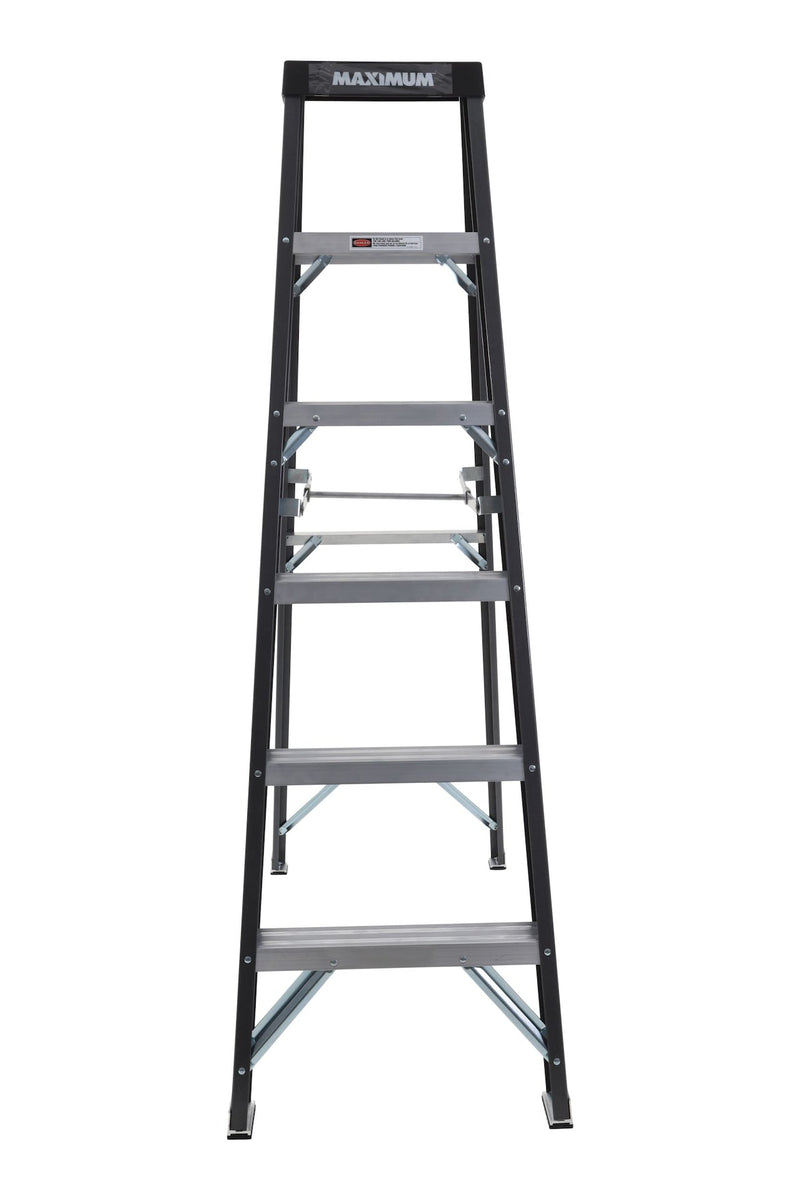 Grade 1 Fiberglass Heavy-Duty Industrial Step Ladder, 250-lb, 6-ft G8320