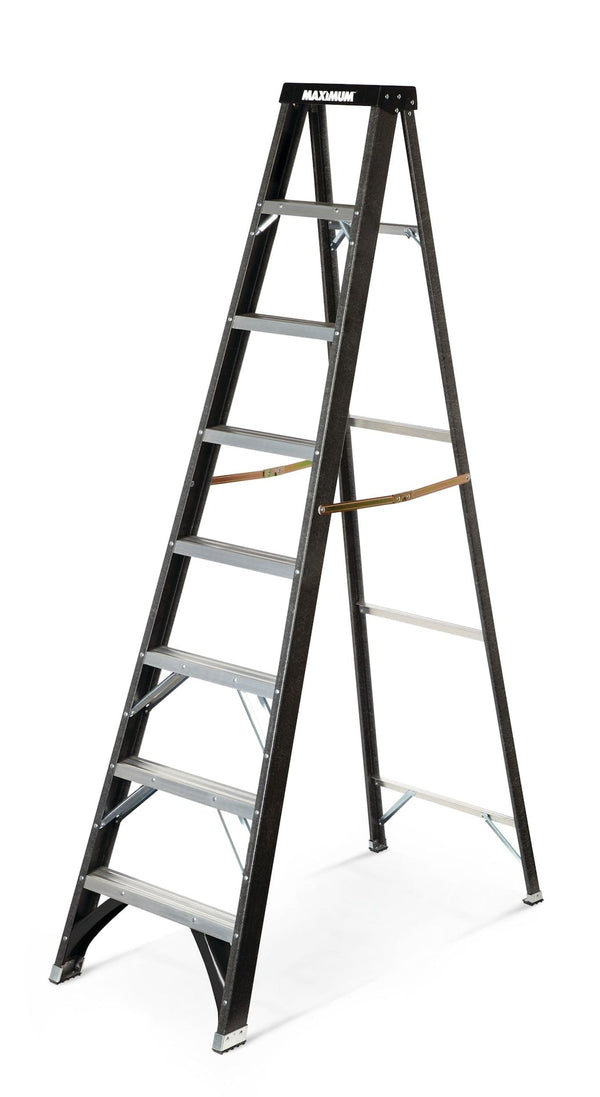 Grade 1 Fibreglass Heavy-Duty Industrial Step Ladder, 250-lb, 8-ft Z9612