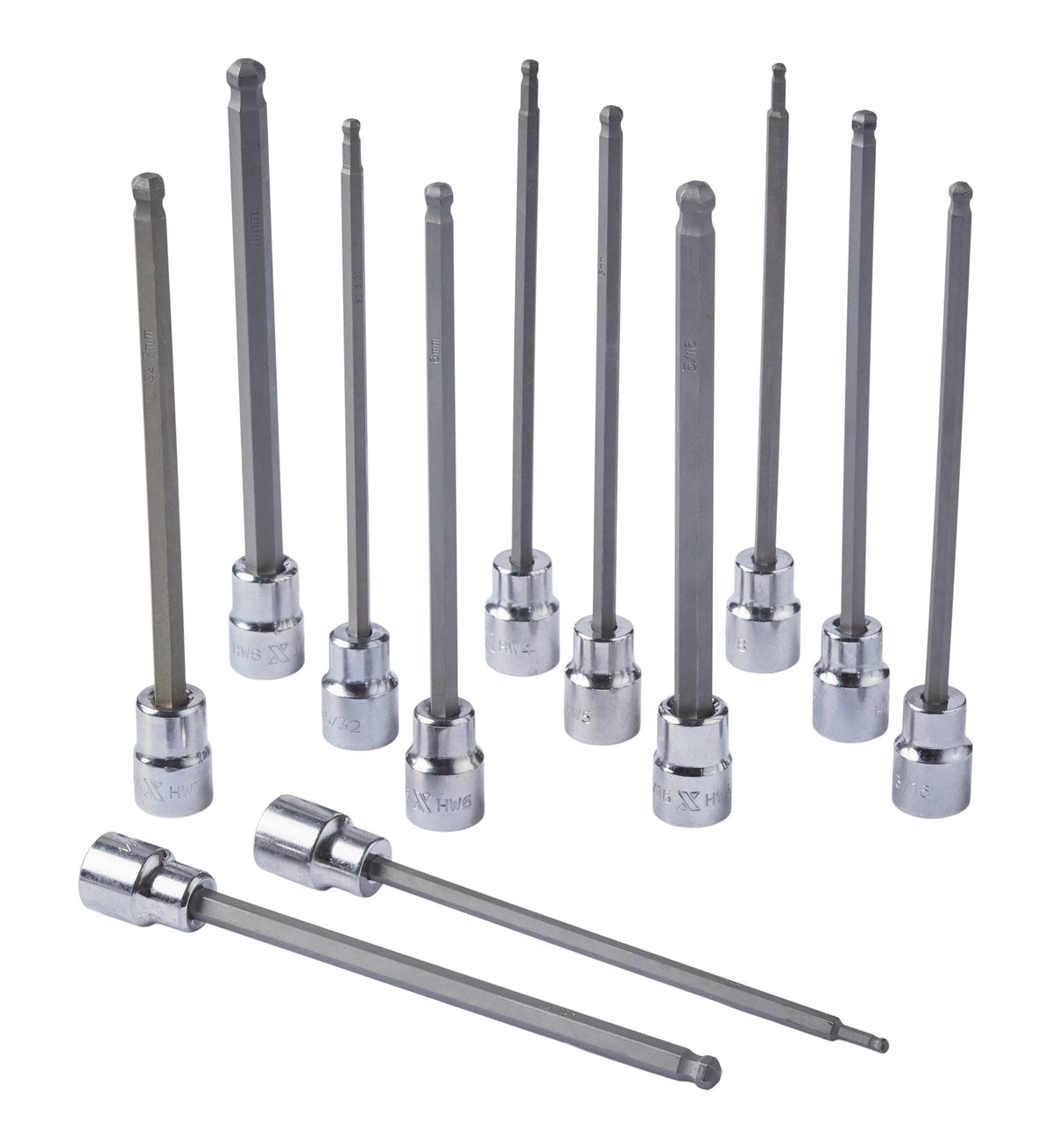 Long-Arm Ball End Bit Socket Set, 3/8-in, 12-pc