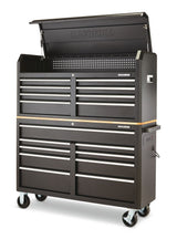 Tool Storage Cabinet, Built-In Power Bar with USB, 9-Drawer, 56-in, Matte Black