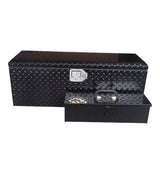 Truck Chest Box with Portable Tool Box, Black, 35.5-in