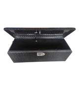 Truck Chest Box with Portable Tool Box, Black, 35.5-in