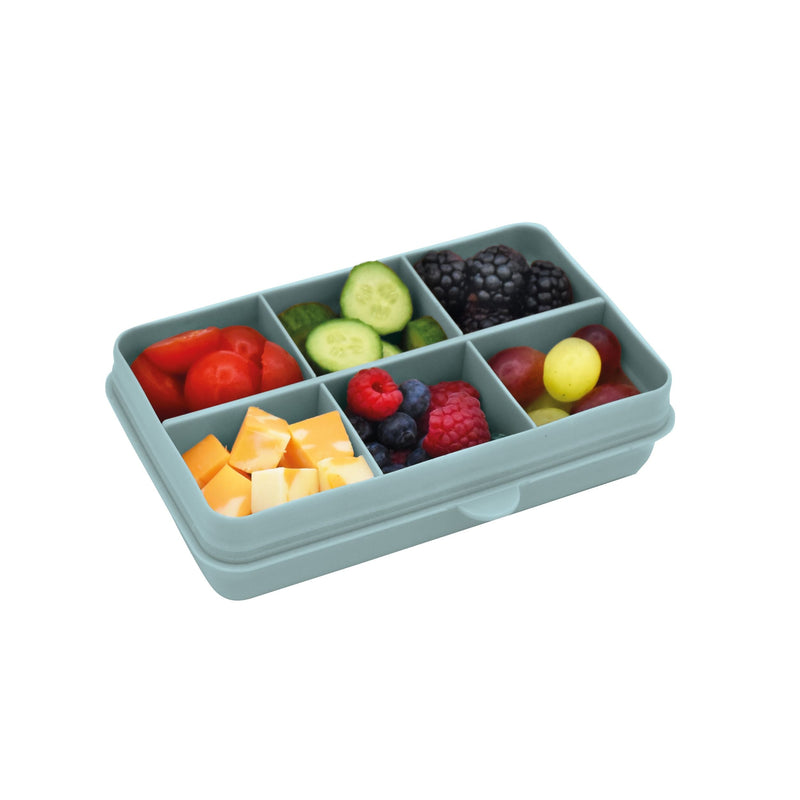 Mini Divided Snackle Box, Food Storage Container with 6 Compartments, Sage P8326