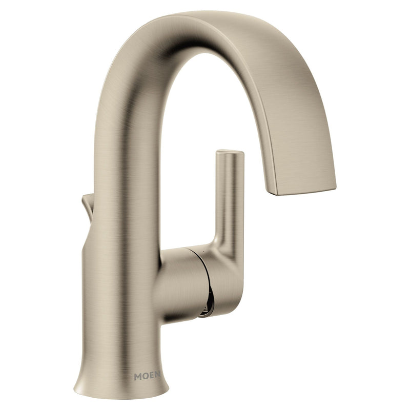 Doux Single Handle Single Hole Bathroom Sink Faucet, WaterSense Certified, Brushed Nickel D9297