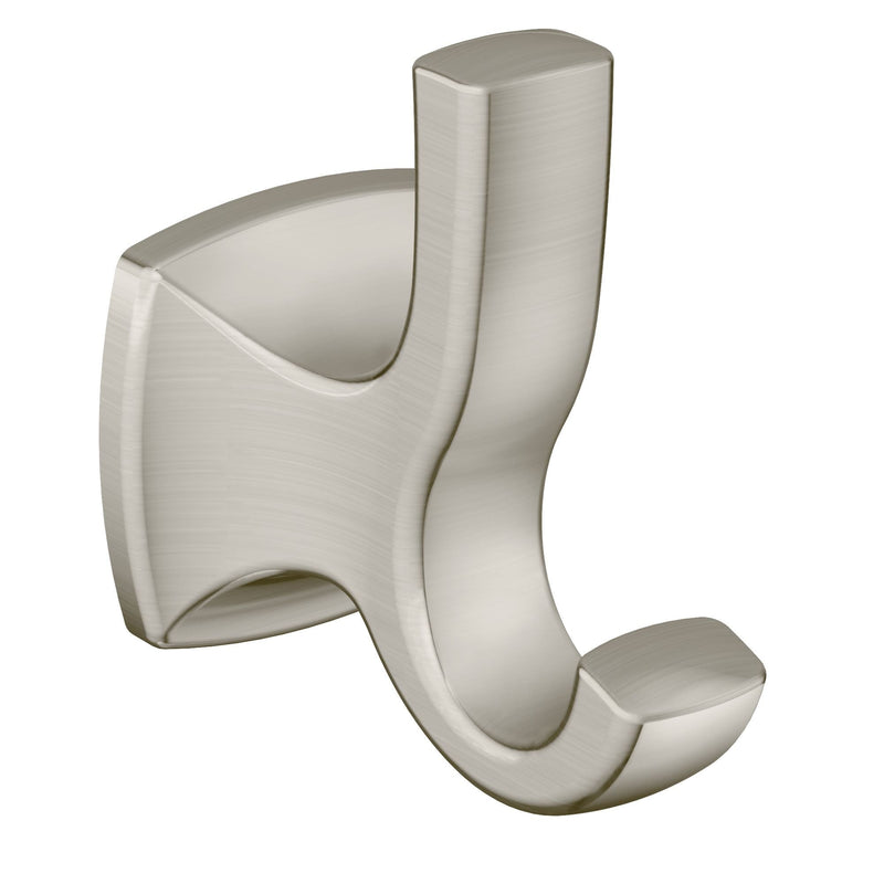 Voss Double Robe Hook, Brushed Nickel T1103
