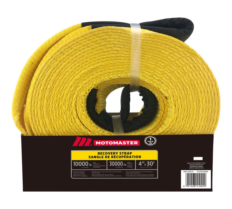 30,000-lb Recovery Strap with Loop Ends, Commercial Grade, 4-in x 30-ft S6531