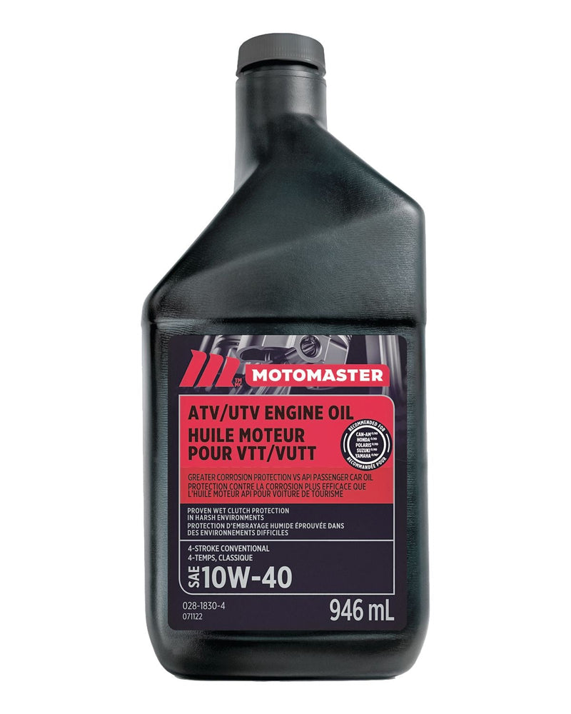 4-Stroke Premium ATV/UTV Engine Oil 10W40, 946-mL H8923