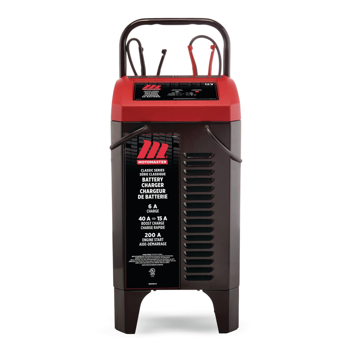Classic Series Wheeled Smart Battery Charger, Fully Automatic, 40/15/6-Amp, 12V, with 200-Amp Engine Start