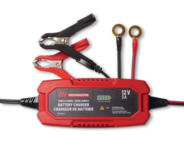 Simple Series Smart Battery Charger/Maintainer, Fully Automatic, 3-Amp, 12V E0370