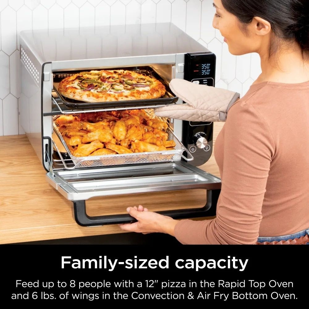 Double Door 12-in-1 Countertop Electric Convection Oven & Air Fryer with