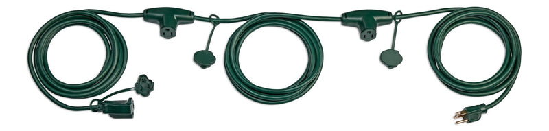25-ft Outdoor Extension Cord, 3 Outlets, Safety Cover, Green G0871