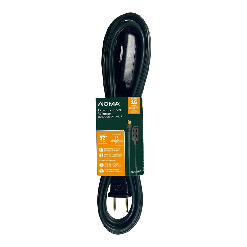 2.5-m 13A 3-Outlet Light-Duty 16-Gauge Green Outdoor Extension Cord O1252