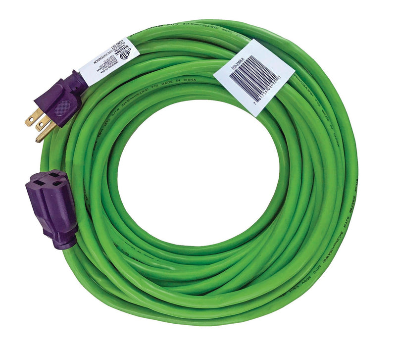 50-ft 3-in 16/3 Outdoor Extension Cord with Grounded Outlet, Lime Green H3171