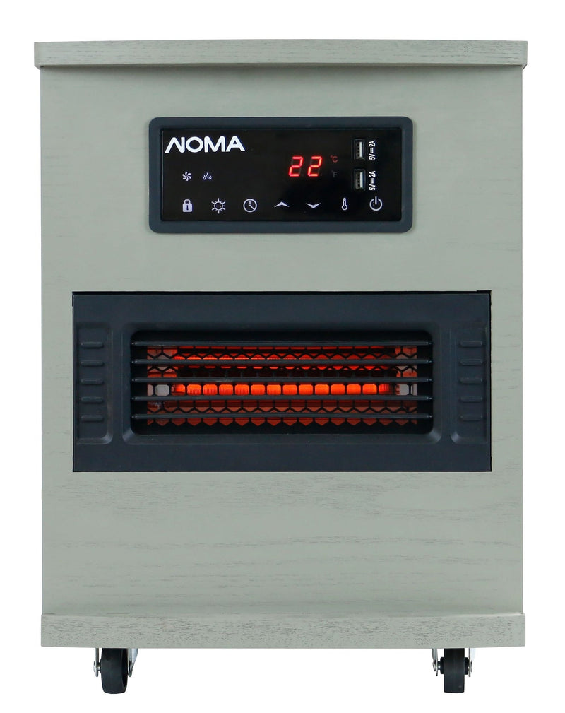 Ashwood Infrared Wood Cabinet Heater with Remote Control and Thermostat, Grey I2544