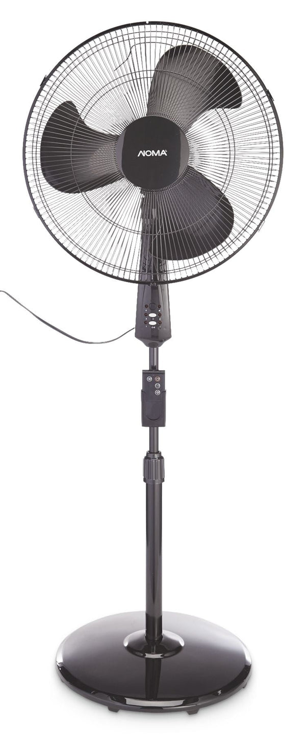 Oscillating Pedestal/Stand Fan with Remote Control, 3-Speed, Black, 18-in J8504