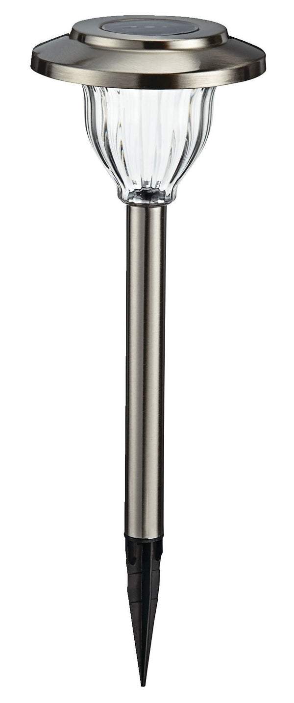 Outdoor Pure White LED Solar Stainless Steel Garden & Pathway Stake Lights, 10-Pk O7039