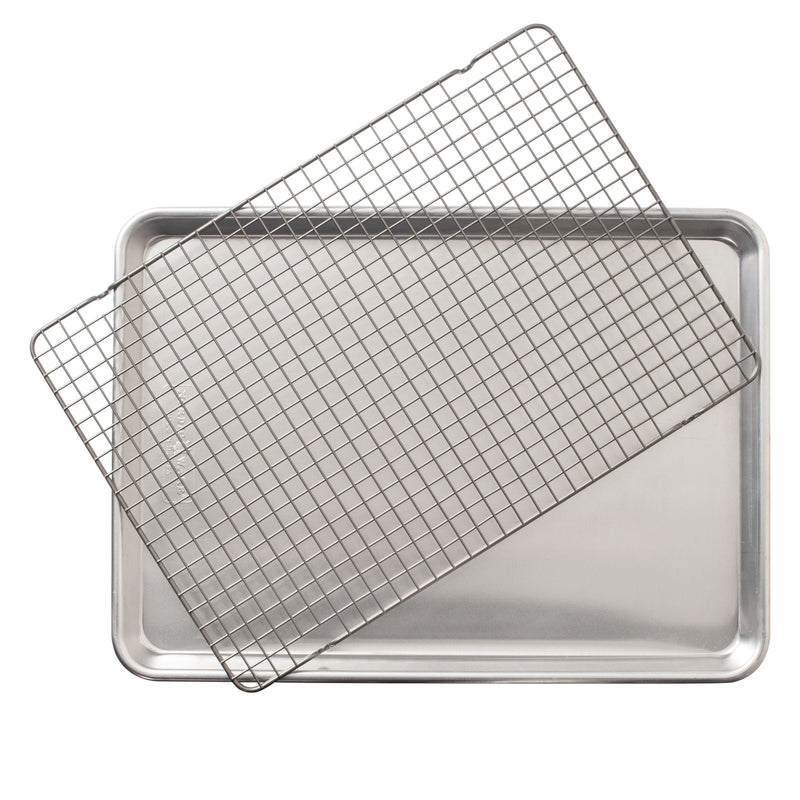 Naturals Aluminum Half-Sheet with Oven-Safe Nonstick Grid, 2-pc D2276