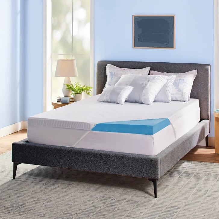 Novaform 3 in. Soothing Cool Plus Gel Memory Foam Mattress Topper V1563