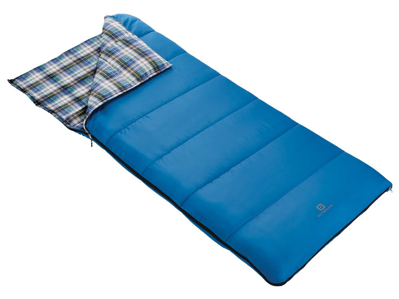 Comfort 5°C Insulated Cotton Lined Mild Weather Sleeping Bag with Compression Sack, Blue W1117
