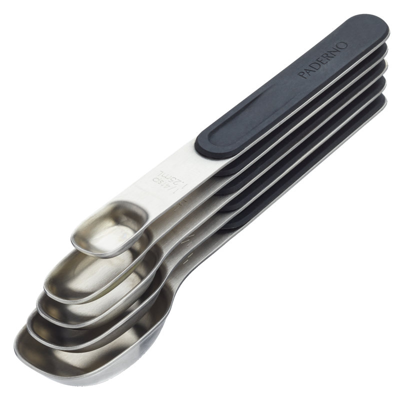 Stainless Steel Measuring Spoons Set with Magnetic Handle, 5-pc E0231