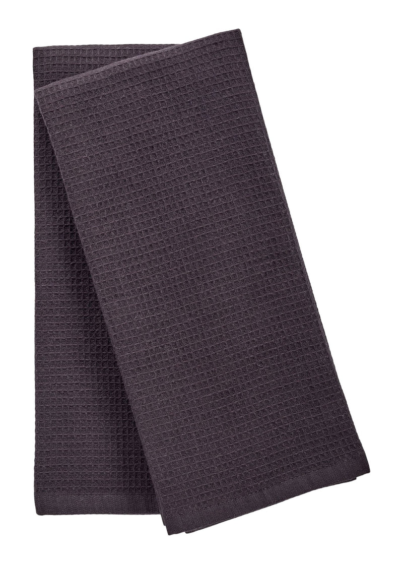 Waffle Cotton Terry All-Purpose Kitchen Towels, Black, 2-pk X1231