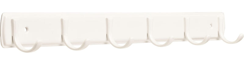 Steel 6-Hook Rail, White, 19-in B8749