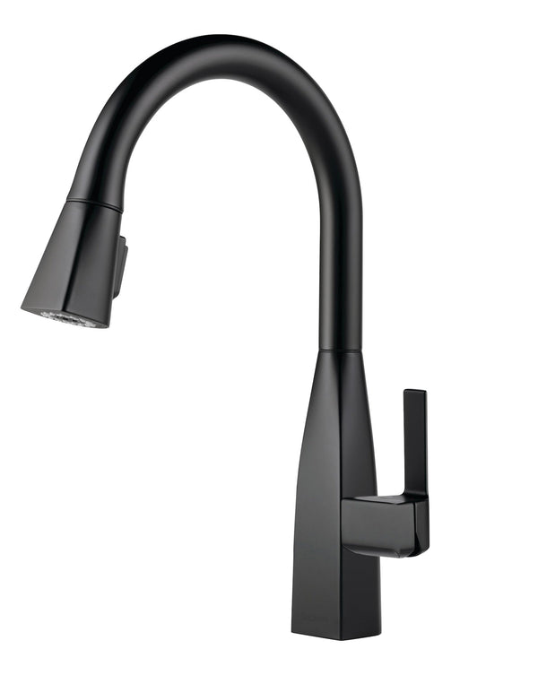 Xander Single-Handle Pull-Down Kitchen Faucet, Black C4973