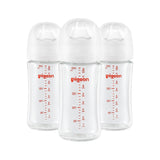 Glass Bottle with Silicone Nipple (M), 8-oz, 3 Months+, 3-pk