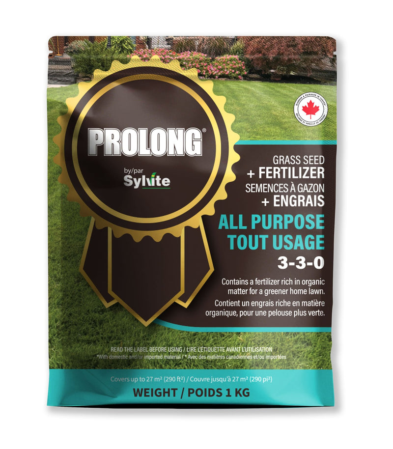 All Purpose Grass Seed with Fertilizer, 3-3-0, 1kg Q1257