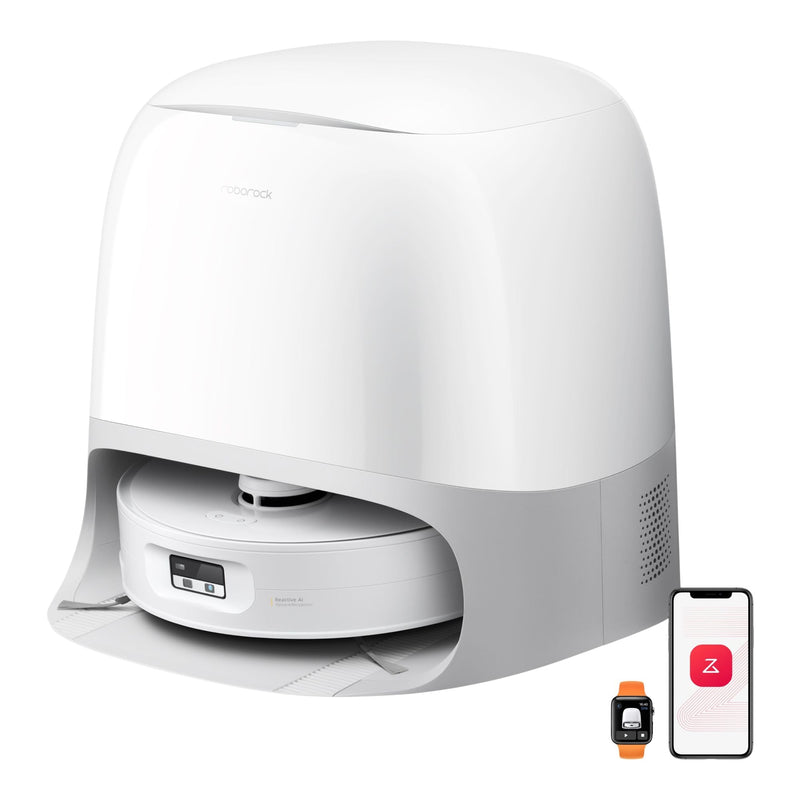 Roborock Qrevo Curv 2 Flow Robot Vacuum & Mop featuring 20,000 Pa suction, a 220 RPM roller mop, and advanced LiDAR navigation. X9685
