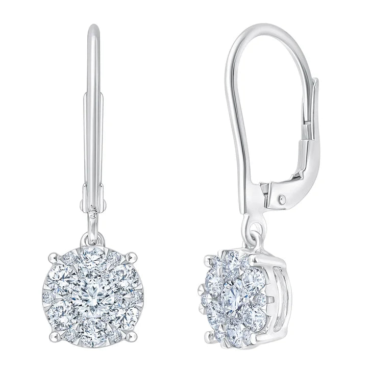 Round Brilliant Diamond Drop Earrings (1.00 ctw) R3915