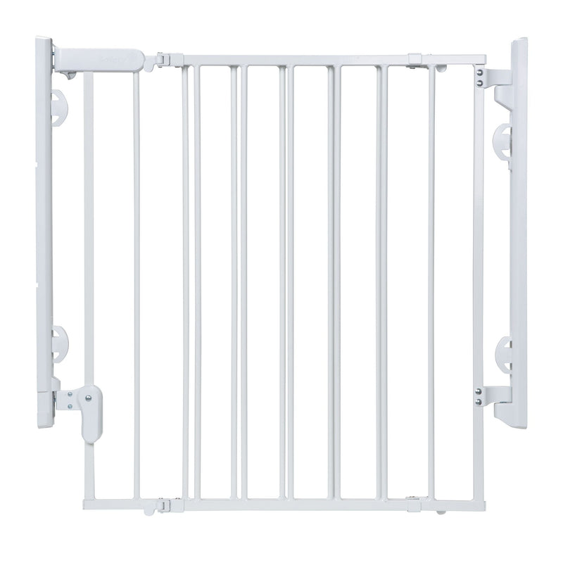 Ready To Install Top of the Stairs Baby Safety Gate, White P9260
