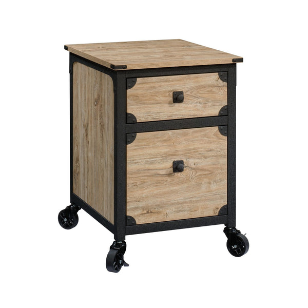Steel Pedestal River File Cabinet with Drawers, Milled Mesquite A4395