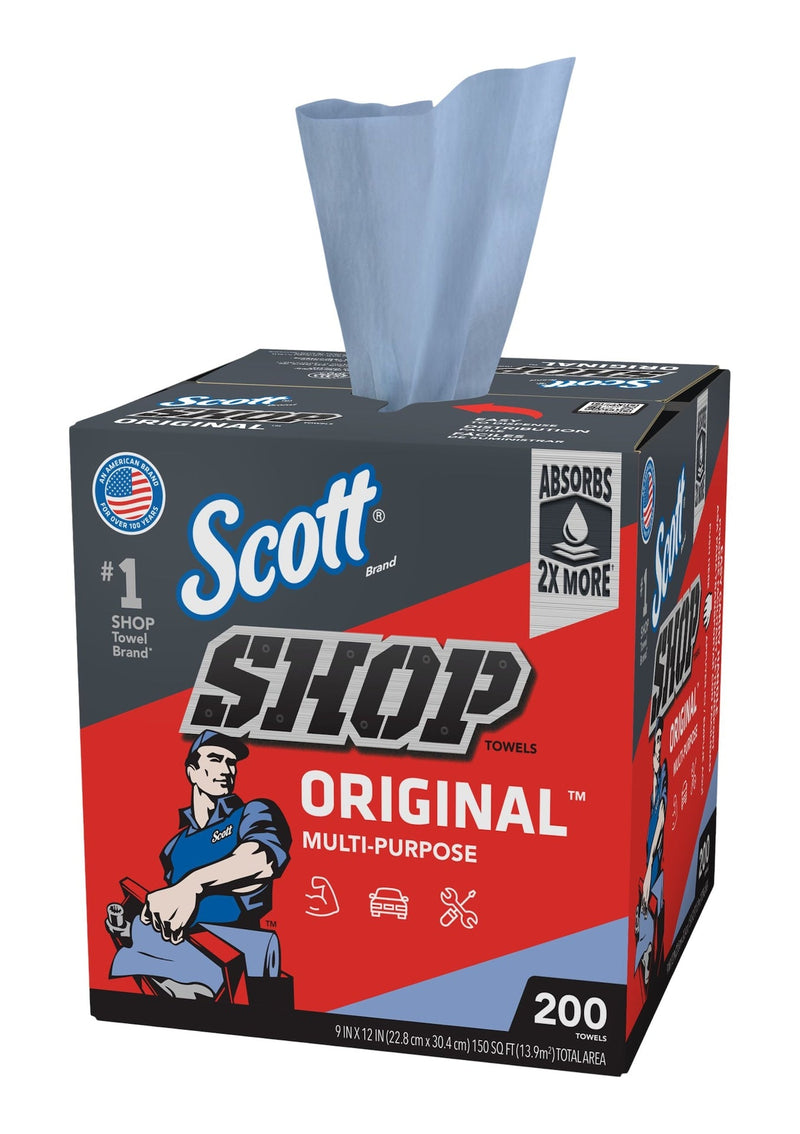 Multi-Purpose Shop Paper Towels, 9 x 12-in, Blue, 200-pk Z4826