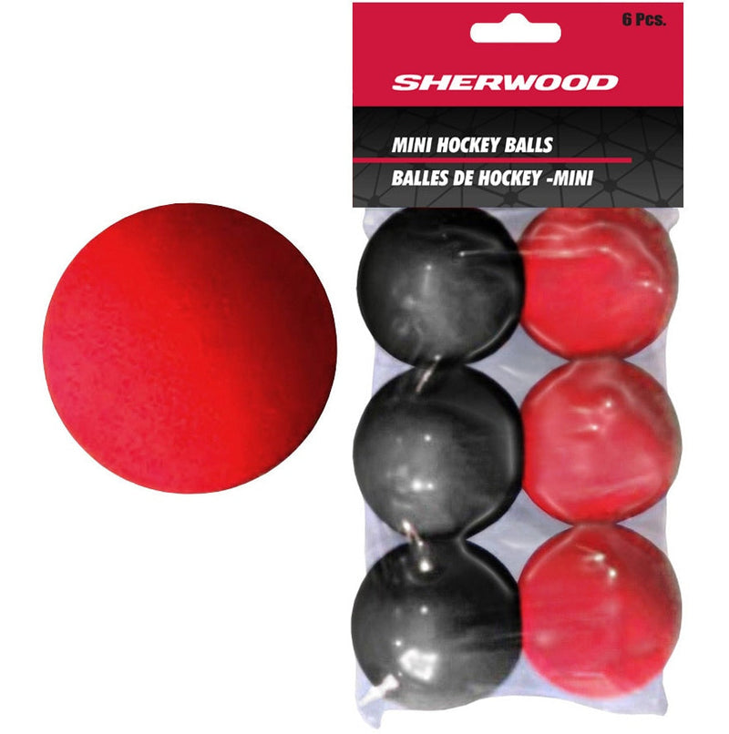 Mini Foam Street Hockey Balls, Red & Black, 6-pk S8095
