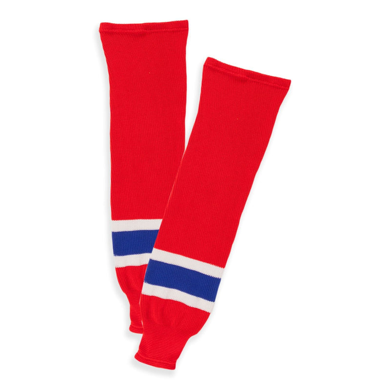 Knit Hockey Socks, Red/Navy/White, Assorted Sizes Z9731