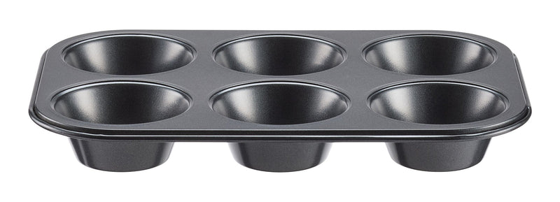 Dark Grey Non-Stick Carbon Steel Muffin Pan, 6-Cup M5747