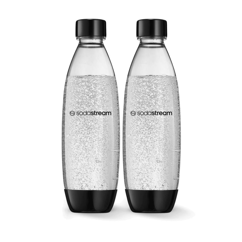 Slim Carbonating Bottle, Dishwasher Safe, BPA-Free, Black, 1-L, 2-pk H3078